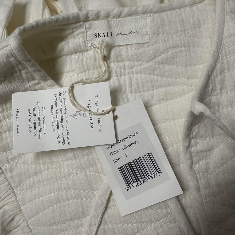 NWT Skall Studio Nadja Cotton Gauze Dress in Off-White - Picture 9 of 9